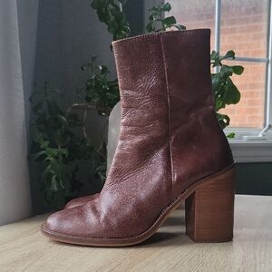 L'INTERVALLE Stacked Heel Leather Boots